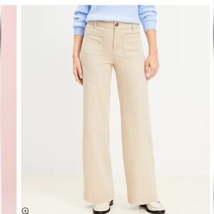 NWOT Women's Ann Taylor Loft Size 12 Palmer Wide Leg Twill Pants In Tan